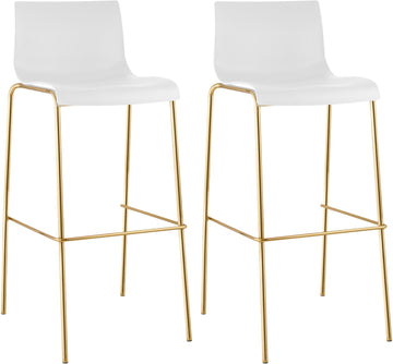 Set van 2 barkrukken Hover kunststof | Kleur: Wit | Afmetingen: 43x48x100 cm
