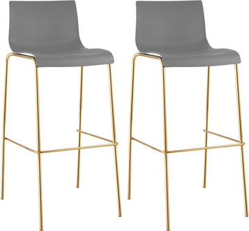 Set van 2 barkrukken Hover - kunststof | Kleur: grijs | Afmetingen: 43x48x100 cm