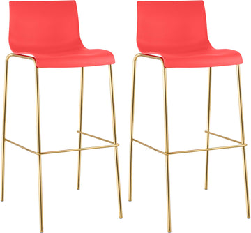 Set van 2 barkrukken Hover kunststof | Kleur: rood | Afmetingen: 43x48x100 cm