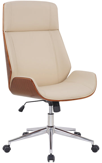 Bureaustoel Varel | Kleur: walnoot/creme | Afmetingen: 58x66x110 cm