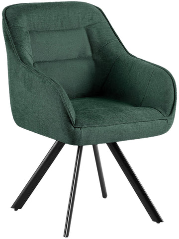 Eetkamerstoel Pettuli - Gestoffeerde draaistoel | Kleur: Groen | Afmetingen: 57x64x89 cm