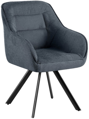Eetkamerstoel Pettuli - Draaibare stoel | Kleur: Donkergrijs | Afmetingen: 57x64x89 cm