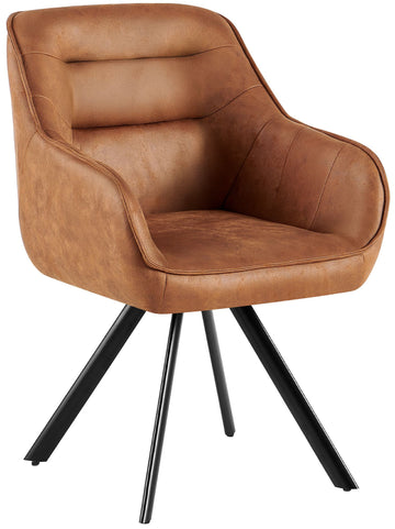 Eetkamerstoel Pettuli - Gestoffeerde stoel | Kleur: licht bruin | Afmetingen: 57x64x89 cm