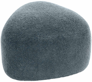 Poef Alfrisa - Ovale teddy poef | Kleur: donkergrijs | Afmetingen: 52x48x32 cm