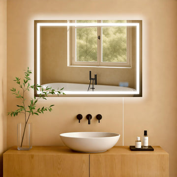 Badkamerspiegel Jaffrey - LED met anti-condens | Kleur: helder/glas | Afmetingen: 70x3.5x50 cm