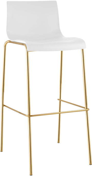 Barkruk Hover met kunststof zitting | Kleur: Wit | Afmetingen: 43x48x100 cm