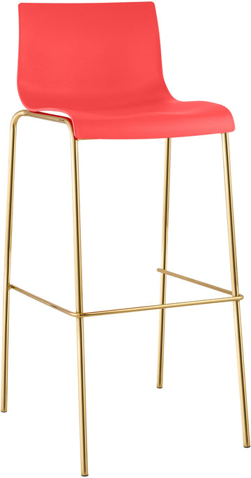 Barkruk Hover - Stapelbaar met vierkante poten | Kleur: Rood | Afmetingen: 43x48x100 cm