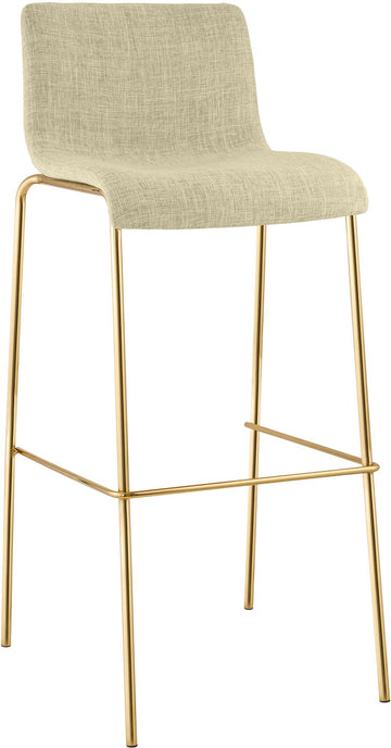 Barkruk Hover - Stoffen zitting, goudlook frame | Kleur: Creme | Afmetingen: 43x48x100 cm