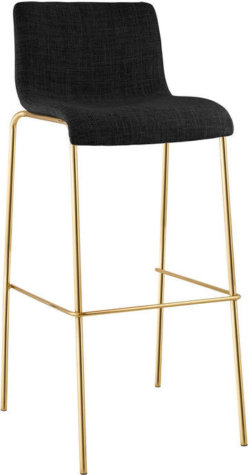 Barkruk Hover - Stoffen barkruk met rugleuning | Kleur: Donkergrijs | Afmetingen: 43x48x100 cm