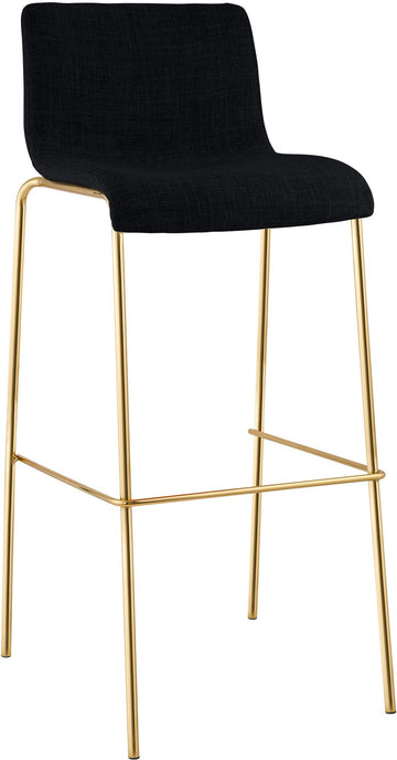 Barkruk Hover - Gestoffeerde barkruk met rugleuning | Kleur: Zwart | Afmetingen: 43x48x100 cm
