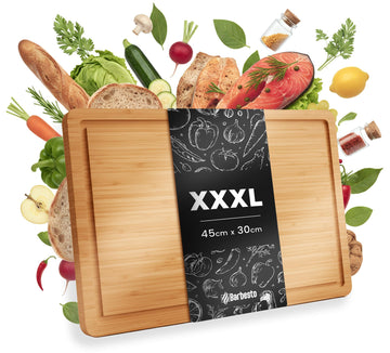 Bamboe snijplank 45 x 30 cm met sapgoot | Kleur: natura | Afmetingen: 45x30x2 cm