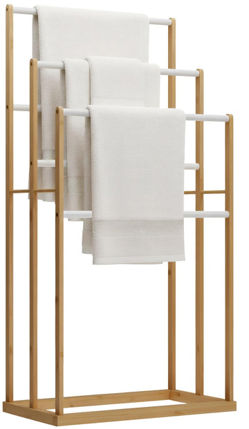 Handdoekenrek Malami – Vrijstaand bamboe | Kleur: natura | Afmetingen: 42x24x82 cm