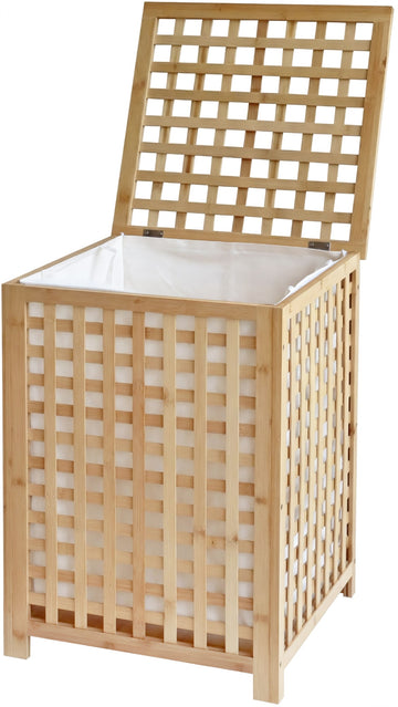 Wasmand Lenca - Bamboe wasbox 90 liter | Kleur: natura | Afmetingen: 46x46x67 cm