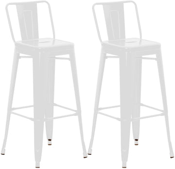 Set van 2 Mason barkrukken - Industriële keukenbar | Kleur: Wit
