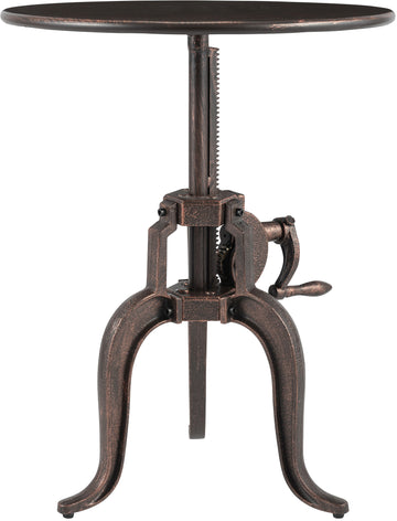 Bijzettafel Marcos - Verstelbaar industrieel | Kleur: bronzen | Afmetingen: 50x50x46 cm