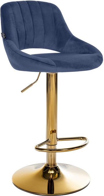 Barkruk Milet met fluwelen bekleding | Kleur: Blauw | Afmetingen: 47x48x85 cm