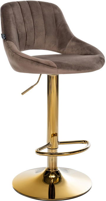 Barkruk Milet met fluwelen bekleding | Kleur: bruin | Afmetingen: 47x48x85 cm