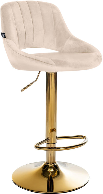 Barkruk Milet met fluwelen bekleding | Kleur: Creme | Afmetingen: 47x48x85 cm