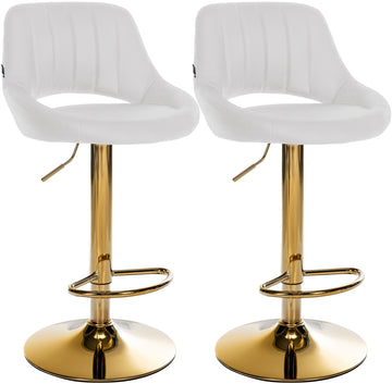 Set van 2 Milet barkrukken kunstleer | Kleur: Wit | Afmetingen: 47x48x85 cm