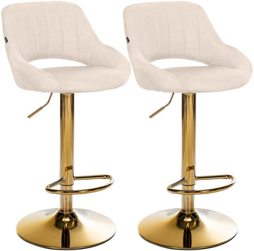 Set van 2 Milet barkrukken - Stoffen zitting | Kleur: Creme | Afmetingen: 47x48x85 cm