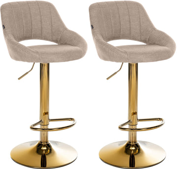 Set van 2 Barkrukken Milet | Kleur: Taupe | Afmetingen: 47x48x85 cm