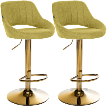 Set van 2 Milet barkrukken van stof | Kleur: groen | Afmetingen: 47x48x85 cm
