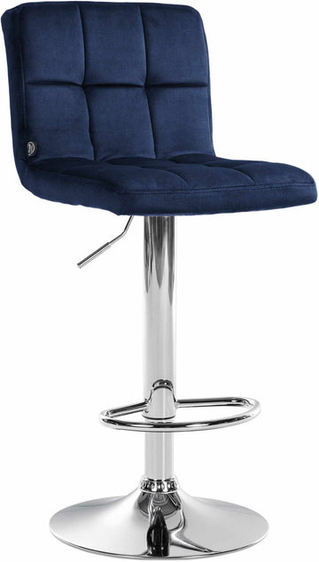 Barkruk Peru Fluweel | Kleur: Blauw | Afmetingen: 46x47x94 cm
