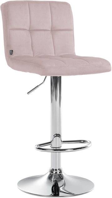 Barkruk Peru Fluweel - Verstelbaar en draaibaar | Kleur: Roze | Afmetingen: 46x47x94 cm