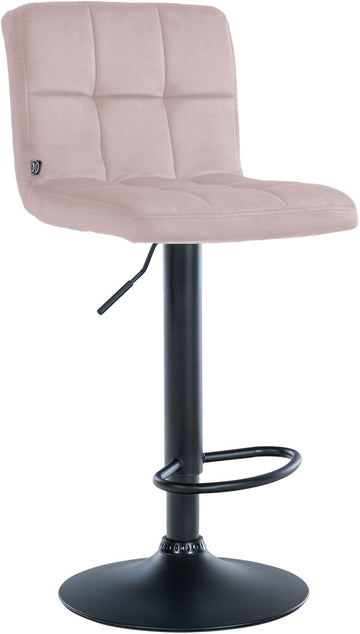 Barkruk Peru - Fluweel, verstelbaar en draaibaar | Kleur: Roze | Afmetingen: 46x47x94 cm