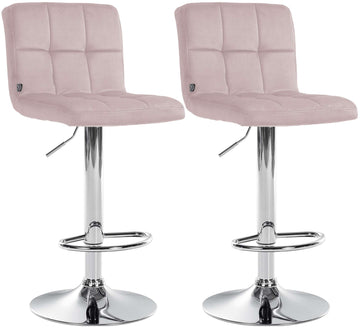Set van 2 Barkrukken Peru Fluweel | Kleur: Roze | Afmetingen: 46x47x94 cm