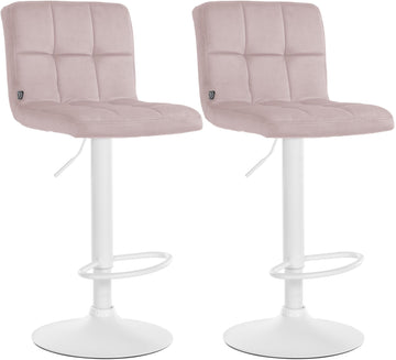 Set van 2 Barkrukken Peru Fluweel | Kleur: roze | Afmetingen: 46x47x94 cm