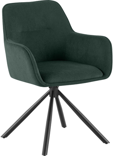 Eetkamerstoel Tipton met Corduroy Bekleding | Kleur: groen | Afmetingen: 58x59x84 cm