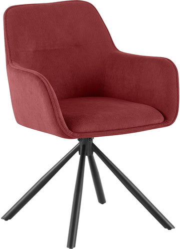 Eetkamerstoel Tipton met Corduroy Bekleding | Kleur: Bordeauxrood | Afmetingen: 58x59x84 cm