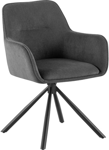 Eetkamerstoel Tipton - Corduroy | Kleur: grijs | Afmetingen: 58x59x84 cm