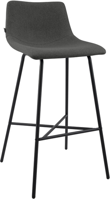 Barkruk Altona met rugleuning | Kleur: donkergrijs | Afmetingen: 44x49x98 cm