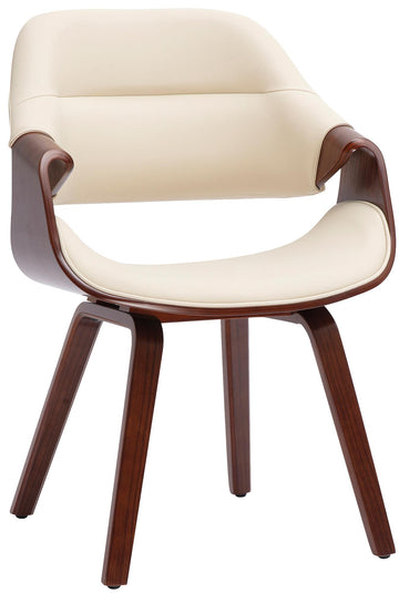 Eetkamerstoel Maira met armleuningen | Kleur: walnoot/creme | Afmetingen: 62x60x87 cm