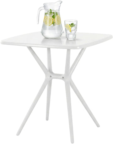 Becky vierkante tuintafel 72 x 72 cm | Kleur: Wit | Afmetingen: 72x72x76 cm