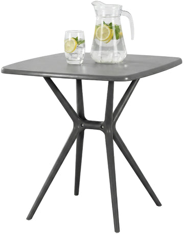 Becky tuintafel vierkant 72 x 72 cm | Kleur: donkergrijs | Afmetingen: 72x72x76 cm