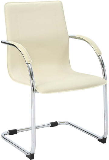 Sledestoel Noeleen kunstleer | Kleur: Creme | Afmetingen: 56x55x95 cm