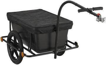Fietsaanhanger Haarlem 2-in-1 bagagekar 90 liter | Kleur: zwart | Afmetingen: 64x162x93 cm