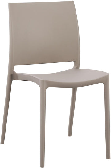 Tuinstoel Meton - Stapelbare kunststof stoel | Kleur: Taupe | Afmetingen: 42x49x81 cm