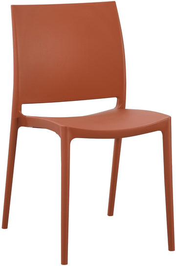 Tuinstoel Meton - Stapelbare kunststof stoel | Kleur: Terracotta | Afmetingen: 42x49x81 cm