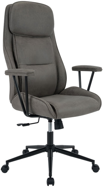 Bureaustoel Siddar met vlindermechanisme | Kleur: antiek/grijs | Afmetingen: 75x65x121 cm