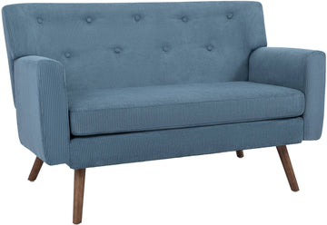 Kioni 2-zitsbank met ribcord bekleding | Kleur: blauw | Afmetingen: 120x74x81 cm
