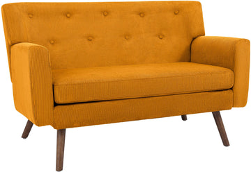 Kioni 2-zitsbank met ribcord bekleding | Kleur: Oranje | Afmetingen: 120x74x81 cm