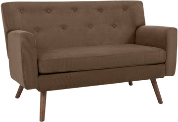 Kioni 2-zitsbank met ribcord bekleding | Kleur: donkerbruin | Afmetingen: 120x74x81 cm