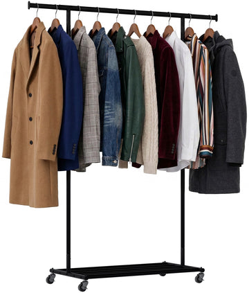 Kledingrek Bernis met schoenrek | Kleur: zwart | Afmetingen: 92x45x165 cm