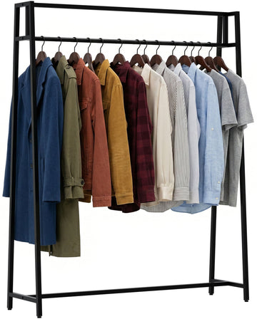 Kledingrek Ingar - Industrieel kledingrek | Kleur: Zwart | Afmetingen: 120x35x150 cm
