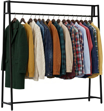 Kledingrek Ingar - Industrieel metalen kledingrek | Kleur: zwart | Afmetingen: 150x35x150 cm