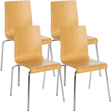 Set van 4 Gahanna stapelstoelen | Kleur: natura | Afmetingen: 49x49x85 cm